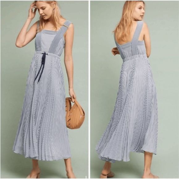 Maeve Dresses & Skirts - Maeve Anthropologie Darcy Striped Maxi dress with Bow SZ 10